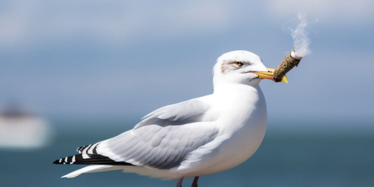 In the UK, Seagulls take away shoals of marijuana from drug addicts to get stoned