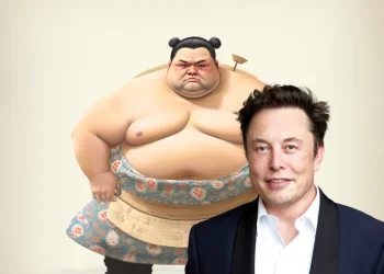 Elon Musk and sumo wrestler