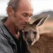 man and kangaroo