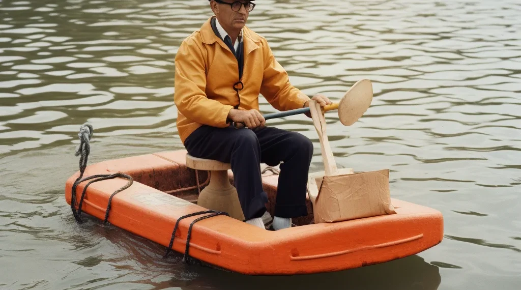 a man on a boat