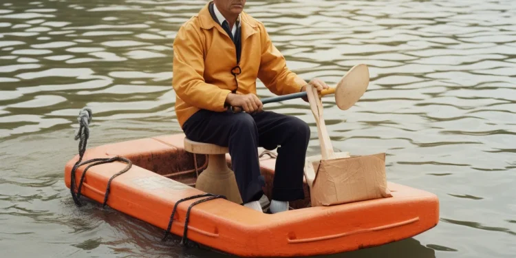 a man on a boat