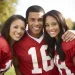 football player and girls