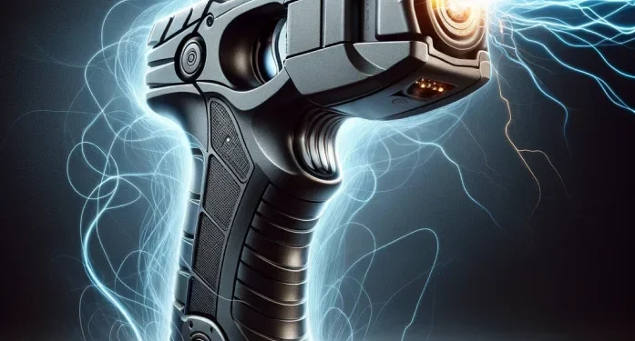 A naked woman took a stun gun away from a police officer and shot him