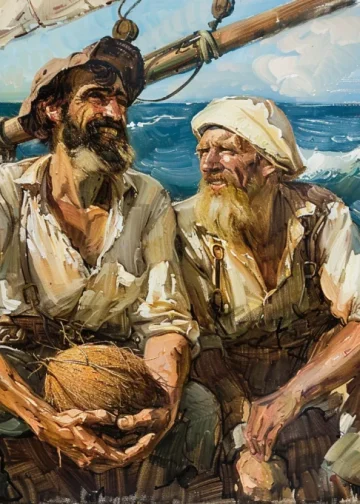 Stranded in the middle of the ocean, sailors fed on coconuts for a week on a desert island